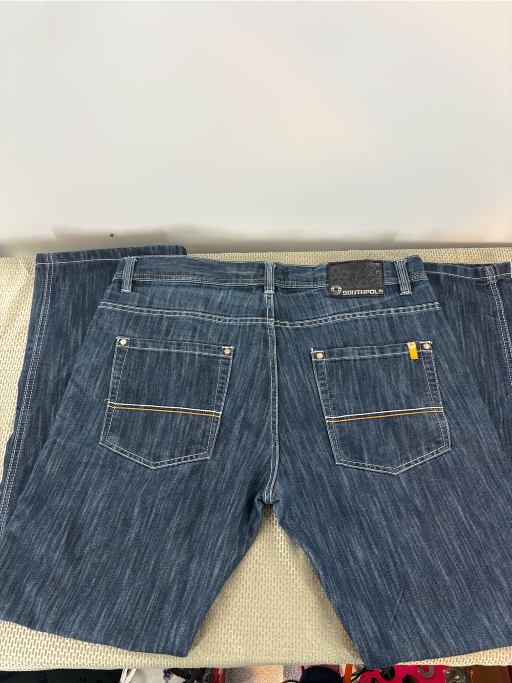 VTG Southpole Baggy Denim Jeans Dark Wash Blue Y2K Hip Hop Skater Streetwear 40